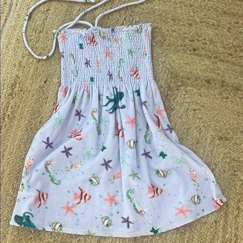 Colorful Sea Life Print Dress